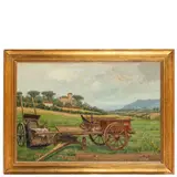Bagheria, 1872 - Roma, 1941 / Carretti nella campagna siciliana / Firmato D Quattrociocchi datato aprile I940 XVIII Roma, in basso a destra by Domenico Quattrociocchi, oil on canvas, offered Nov 2025