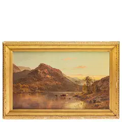 Alfred de Breanski, 1852 - 1928 / Nel Trossachs al calar della sera / Firmato Alfred De Breanski in basso a sinistra, oil on canvas