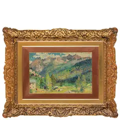 Cesare Maggi, Roma, 1881 - Torino, 1961 / Veduta di Macugnana / Firmato C Maggi 919 in alto a destra, oil on panel