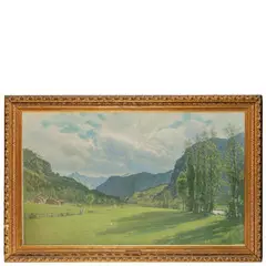 Marco Calderini, Torino, 1850 - 1941 / Antey Saint-Andrè, vallata / Firmato M Calderini in basso a sinistra, oil on canvas