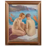 Mario Micheletti, Balzola, 1892 - San Maurizio Canavese, 1975 / Bimbi al sole / Firmato Micheletti in basso a sinistra, oil on canvas