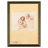 Francesco Bartolozzi, Sacra Famiglia, red chalk on paper