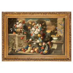 Natura morta di fiori in un giardino by Francesco Lavagna, oil on canvas, offered Oct 2025