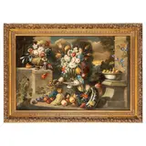 Francesco Lavagna, Natura morta di fiori in un giardino, oil on canvas