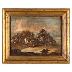 Francesco Simonini, Scena di battaglia, oil on canvas