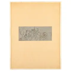 Studi di figura by Pio Fedi, pencil on paper azzurra, offered Oct 2025