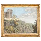 Veduta del tempio della Sibilla a Tivoli by Giovanni Battista Busiri, tempera on paper, offered Oct 2025