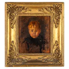 Antonio Piccinni, Trani, 1846 - Roma, 1920 / Ritratto di bimbo / Firmato Piccinni in basso a destra, oil on panel