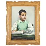 Paolo Ghiglia, Alessandria, 1889 - 1915 / Ritratto di Flavio Giosi / Firmato Paolo Ghiglia e datato 44 Roma in basso al centro, oil on compensato