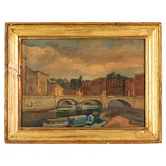 Achille Sdruscia, Roma 1910 - 1992 / Ponte sul Tevere / Firmato A Sdruscia in basso a destra, oil on canvas