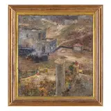 Pietro Scoppetta, Amalfi, 1863 - Napoli, 1920 / Paesaggio di campagna / Firmato P Scoppetta in basso a destra, oil on canvas applicata on cardboard