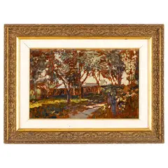 Genova, 1863 - Pianfei, 1950 / Paesaggio autunnale / Firmato G Sacheri in alto a sinistra by Giuseppe Sacheri, oil on cardboard, offered Oct 2025