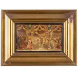 Cesare Maccari, Siena, 1840 - Roma, 1919 / Santo Stefano battezza i barbari / Tracce di firma in basso a sinistra, oil on cartoncino