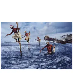 Fishermen, Weligama, South Coast, Sri Lanka by Steve McCurry, 1995, Silver dye bleach print, sold Oct 2025