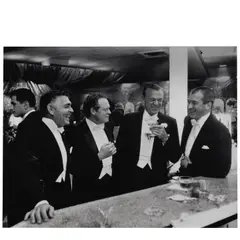 Slim Aarons, The Kings of Hollywood (Clark Gable, Gary Cooper, James Stewart, and Van Heflin, New Year's Eve, the Crown Room of Romanoff's, Beverly Hills), 1957, Gelatin silver print