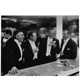 Slim Aarons, The Kings of Hollywood (Clark Gable, Gary Cooper, James Stewart, and Van Heflin, New Year's Eve, the Crown Room of Romanoff's, Beverly Hills), 1957, Gelatin silver print
