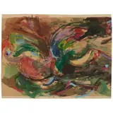 Pat Passlof, Untitled, 1948, gouache on paper (double-sided)