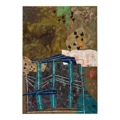 Piel de cal by Rodolfo Nieto, 1972, oil and paper collage on paper laid on plywood, sold Jul 2025