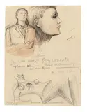 Henry Moore, Young Man, Head in Profile (Page 10 from Heads, Figures and Ideas Notebook)