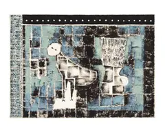 Llegando hacia ti by Juan Roberto Diago, 2020, charcoal on cotton laid on canvas, offered Jul 2025