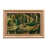 José Ángel Acosta León, Composición con botellas, circa 1959, oil on board