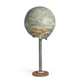 Yishai Jusidman, Astronomer XII, 1988, encaustic on wooden sphere mounted on metal
