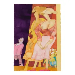 Here Again by Gladys Nilsson, 1987, watercolor on paper, offered Jul 2025