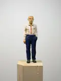 Stephan Balkenhol, Mann mit grauen Haaren, 2003, Wawa-Holz, bemalt