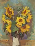 Sonnenblumen by Karl Hofer, Um 1946, Öl auf Leinwand, sold Dec 2007