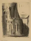 Lyonel Feininger, Lüneburg, 1925, Tuschfeder, laviert, auf chamoisfarbenem Bütten
