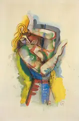 Karl Hofer, Mädchen, Um 1947, Aquarell, Gouache, Tuschfeder und Bleistift auf leichtem Karton (Prägestempel: Progress)