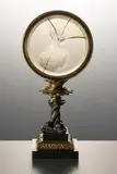 Dominik Bimann, Glass Plaque in a Mounting, Around 1840, engraved glass, patinated and gilded brass.
