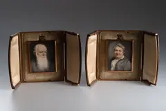 Augusta Louise Horstmann, Pair of Miniature Portraits of Stevensons, Late 19th/early 20th century, glass, oil, ivory
