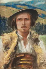 Stanisław Górski, Góral, pastel, papier