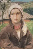 Stanisław Górski, Góralka, pastel, papier