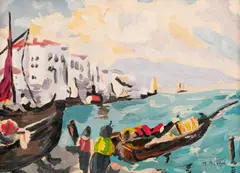 Maurice Blond, Port, olej, płótno