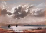 Borys Michalik, Pejzaż, pastel, papier