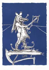 Salvador Dalí, Z teki "Zabawne sny Pantagruela", litografia, papier japoński