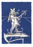 Salvador Dalí, Z teki "Zabawne sny Pantagruela", litografia, papier japoński