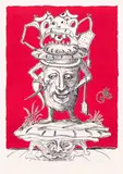 Salvador Dalí, Z teki "Zabawne sny Pantagruela", litografia, papier japoński