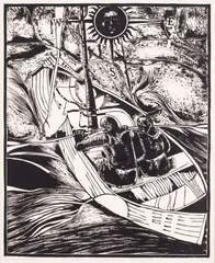Ryszard Stryjec, Rozbitkowie, 1987, 1987, linoryt, papier