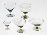 Russel Wright, Chartreuse and granite gray stemware (38 pieces)