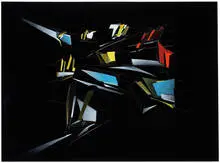 Untitled (Black) by Zaha Hadid, 1990, Acrylic on paper, sold Oct 2014