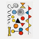 Os et Serpent (Bone and Snake) by Alexander Calder, c. 1969, lithograph in colors, sold Jun 2022