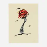 Claes Oldenburg, Twirling Fork, with Meatball and Spaghetti, 1993, relief print in colors on Korean Kozo
