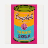 Soup Can for Banner by Andy Warhol, 1968, screenprint in colors, sold Jun 2022