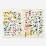 Andy Warhol, Happy Butterfly Day, c. 1958, offset lithograph with hand-coloring on manila folder
