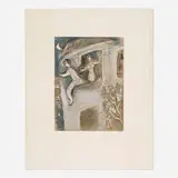 David sauvé par Michal (from the Drawings for The Bible portfolio) by Marc Chagall, 1960, lithograph in colors, sold Jun 2022