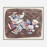 Jean Dubuffet, Lion Héraldique (from the Fables series), 1976, screenprint in five colors on Arches