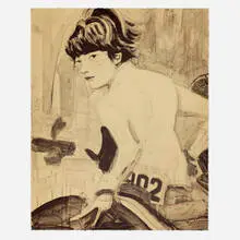 John by Elizabeth Peyton, 2000, lithograph, sold Jun 2022